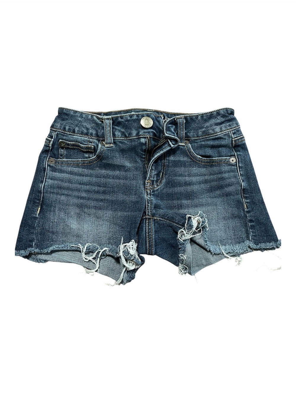 American Eagle Outfitters Denim Shortie Jean Shorts Size 00 Jorts Cut Off Beach